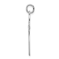 Sterling Silver Rhodium-plated Laser Cut Cross Pendant view 2