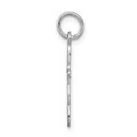 Sterling Silver Rhodium-plated Laser Cut Cross Charm view 2