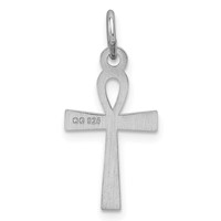 Sterling Silver Rhodium-plated Laser Cut Cross Charm view 3