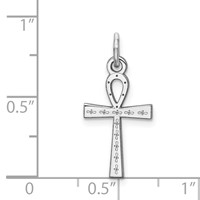 Sterling Silver Rhodium-plated Laser Cut Cross Charm view 4