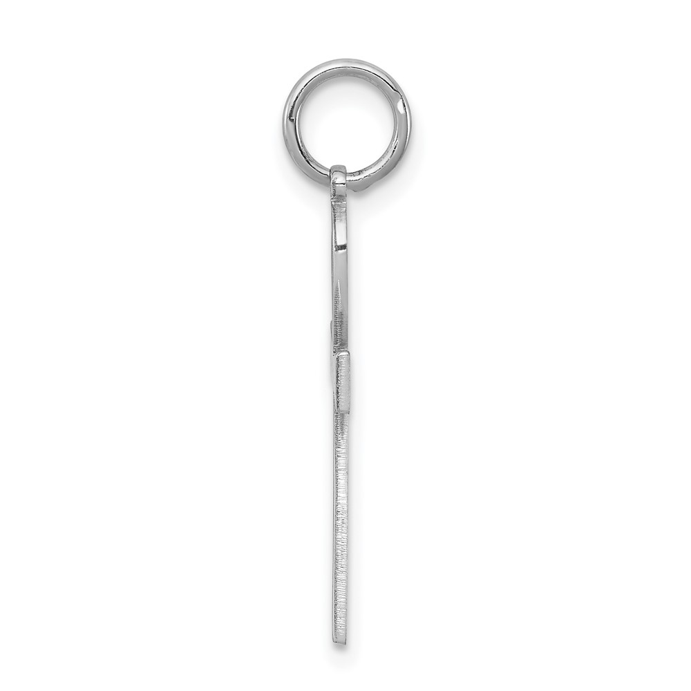Sterling Silver Rhodium-plated Laser Designed Cross Pendant (QXR137)