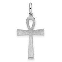 Sterling Silver Rhodium-plated Laser Cut Cross Pendant view 3