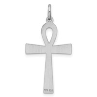Sterling Silver Rhodium-plated Laser Cut Cross Pendant view 4