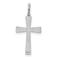 Sterling Silver Rhodium-plated Laser Cut Cross Charm view 4