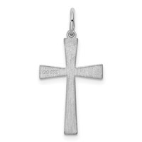 Sterling Silver Rhodium-plated Laser Cut Cross Pendant view 4