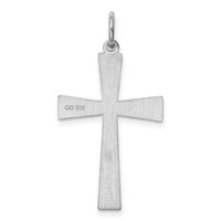Sterling Silver Rhodium-plated Laser Cut Cross Pendant view 4