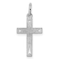 Sterling Silver Rhodium-plated Laser Cut Cross Charm view 4