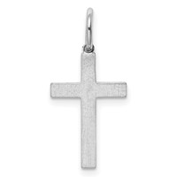 Sterling Silver Rhodium-plated Laser Cut Cross Charm view 4