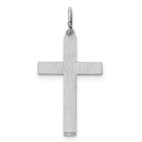 Sterling Silver Rhodium-plated Laser Cut Cross Pendant view 4