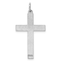 Sterling Silver Rhodium-plated Laser Cut Cross Pendant view 4