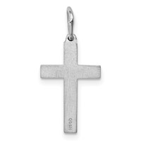 Sterling Silver Rhodium-plated Laser Cut Cross Charm view 4