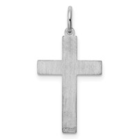 Sterling Silver Rhodium-plated Laser Cut Cross Pendant view 4