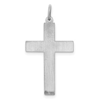Sterling Silver Rhodium-plated Laser Cut Cross Pendant view 4