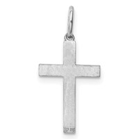 Sterling Silver Rhodium-plated Laser Cut Cross Charm view 4