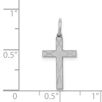 Sterling Silver Rhodium-plated Laser Cut Cross Charm view 3
