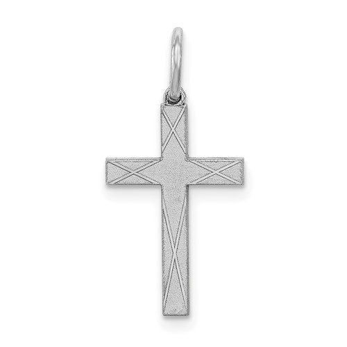 Sterling Silver Rhodium-plated Laser Cut X-Design Latin Cross Charm