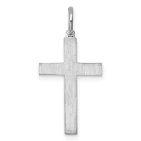 Sterling Silver Rhodium-plated Laser Cut Cross Pendant view 4