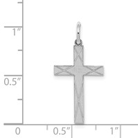 Sterling Silver Rhodium-plated Laser Cut Cross Pendant view 3