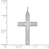 Sterling Silver Rhodium-plated Laser Cut Cross Pendant view 3