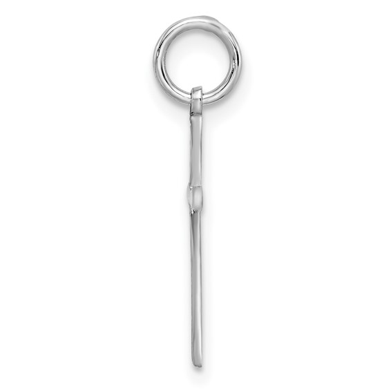 Sterling Silver Rhodium-plated Laser Cut Cross Charm