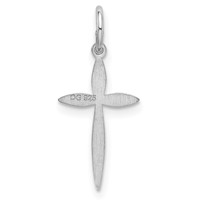 Sterling Silver Rhodium-plated Laser Cut Cross Charm view 3