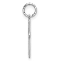 Sterling Silver Rhodium-plated Laser Cut Cross Charm view 2