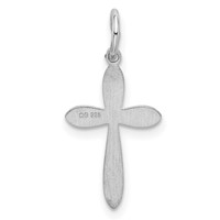 Sterling Silver Rhodium-plated Laser Cut Cross Charm view 3