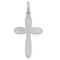 Sterling Silver Rhodium-plated Laser Cut Cross Pendant view 3