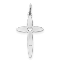 Sterling Silver Rhodium-plated Laser Cut Cross Pendant view 4
