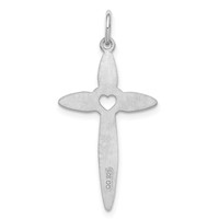 Sterling Silver Rhodium-plated Laser Cut Cross Pendant view 4