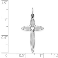 Sterling Silver Rhodium-plated Laser Cut Cross Pendant view 3