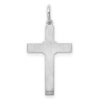 Sterling Silver Rhodium-plated Laser Cut Cross Pendant view 4