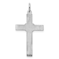 Sterling Silver Rhodium-plated Laser Cut Cross Pendant view 4