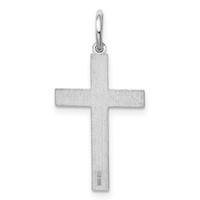 Sterling Silver Rhodium-plated Laser Cut Cross Pendant view 4