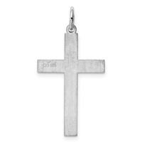 Sterling Silver Rhodium-plated Laser Cut Cross Pendant view 4