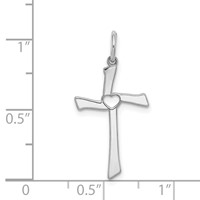 Sterling Silver Rhodium-plated Laser Cut Cross Pendant view 3
