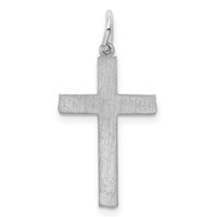 Sterling Silver Rhodium-plated Laser Cut Cross Pendant view 4