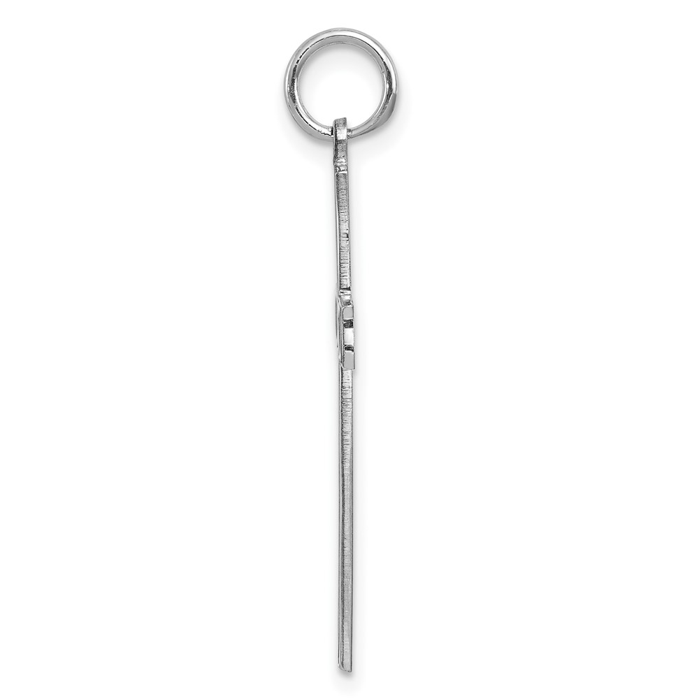 Sterling Silver Rhodium-plated Laser Designed Cross Pendant (QXR204)