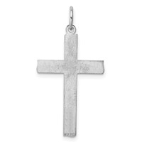 Sterling Silver Rhodium-plated Laser Cut Cross Pendant view 4