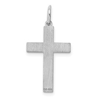 Sterling Silver Rhodium-plated Laser Cut Cross Pendant view 4
