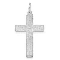 Sterling Silver Rhodium-plated Laser Cut Cross Pendant view 4