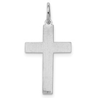 Sterling Silver Rhodium-plated Laser Cut Cross Pendant view 4