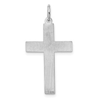 Sterling Silver Rhodium-plated Laser Cut Cross Pendant view 4