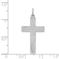 Sterling Silver Rhodium-plated Laser Cut Cross Pendant view 3