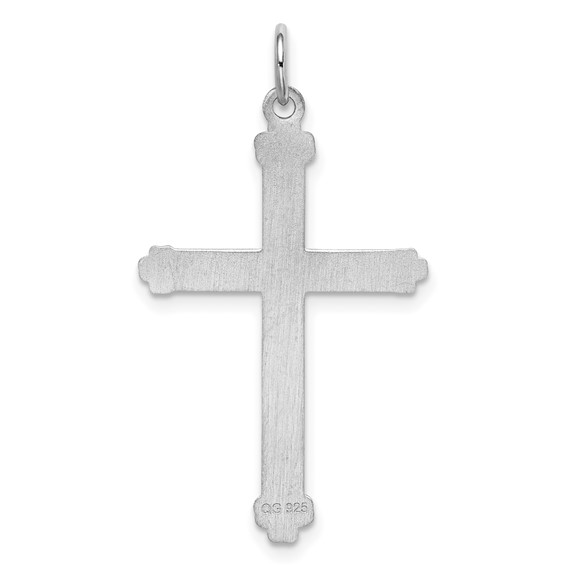 Sterling Silver Rh-plt Laser Cut CroSterling Silver Rh-plt Charm