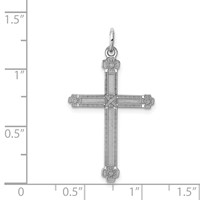 Sterling Silver Rh-plt Laser Cut CroSterling Silver Rh-plt Charm view 3