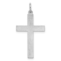 Sterling Silver Rhodium-plated Laser Cut Cross Pendant view 4