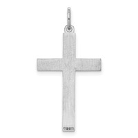 Sterling Silver Rhodium-plated Laser Cut Cross Pendant view 4