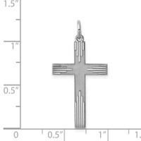 Sterling Silver Rhodium-plated Laser Cut Cross Pendant view 3