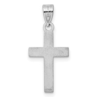 Sterling Silver Rhodium-plated Blue Enameled Cross Charm view 4